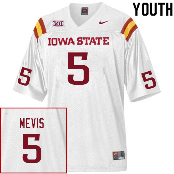 Youth #5 Andrew Mevis Iowa State Cyclones College Football Jerseys Sale-White